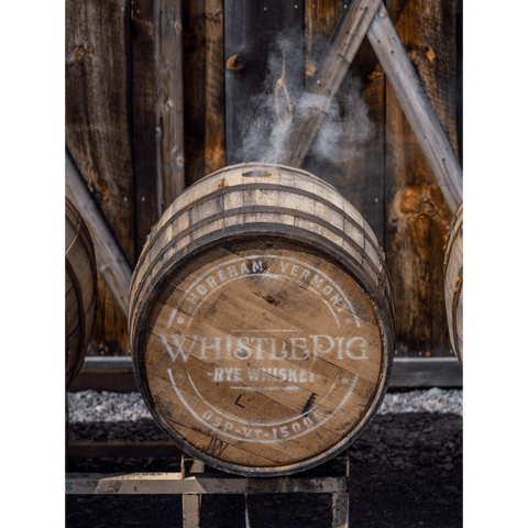 Image of WhistlePig Rye Whiskey Traeger barrel.