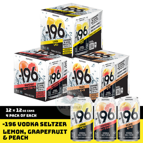 '-196 Vodka Seltzer 12Pk Cans by Suntory (4Pk of Each)