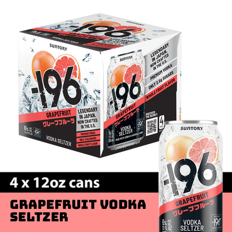 '-196 Grapefruit Vodka Seltzer 4Pk Cans by Suntory