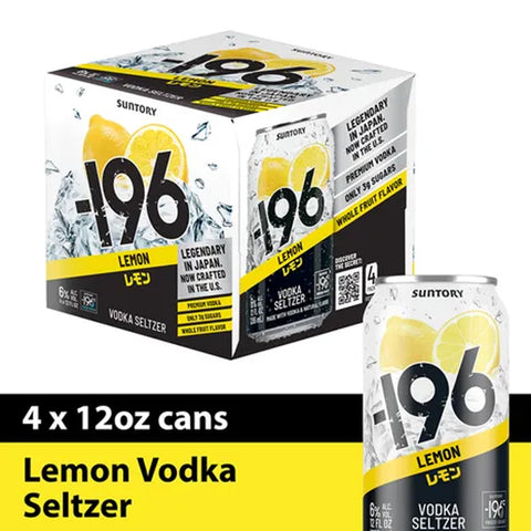 '-196 Lemon Vodka Seltzer 4Pk Cans by Suntory