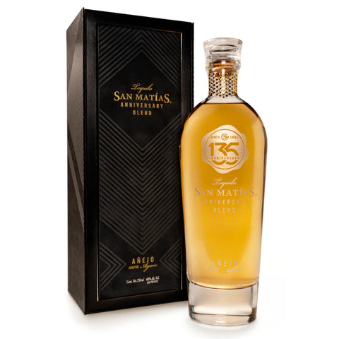 Casa San Matias 135th Anniversary Añejo Tequila Bottle with 135 Hand-Placed European Crystals