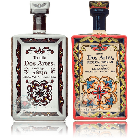 Dos Artes Extra Añejo & Añejo 1L Ceramic Bottle Combo Pack