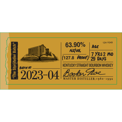 Booker's Bourbon 2023-04 'Storyteller Batch' label