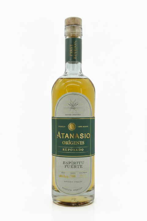 Bottle of Atanasio Origenes Reposado Tequila, aged 6 months in American oak
