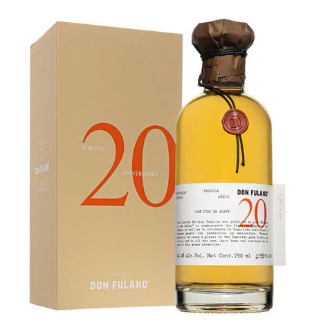 Don Fulano 20th Anniversary Añejo Tequila box and bottle