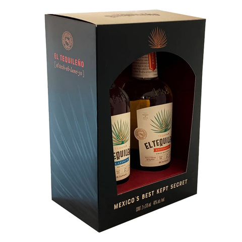El Tequileño Platinum Blanco & Reposado Gift Set Side View