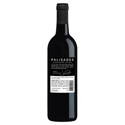 Joel Gott Palisades California Red Wine Back of bottle