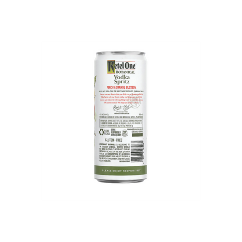 Ketel One Botanical Peach & Orange Blossom Vodka Spritz back of can