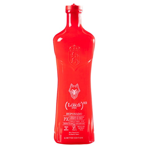 LeBron James Lobos 1707 Reposado (RED) Limited Edition Tequila Front View on a white background.