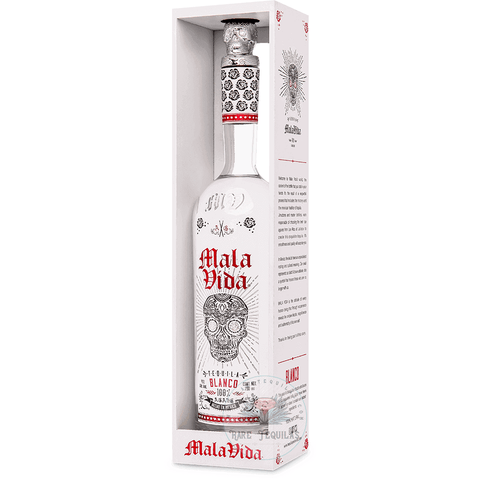 Mala Vida Blanco Tequila 750 ML. An image of Mala Vida Tequila Blanco inside it's original box..