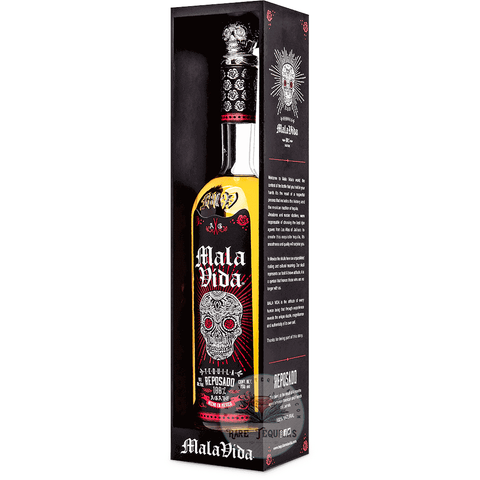 Mala Vida Reposado Tequila 750 ML. An image of Mala Vida Tequila Reposado in it's original box. Mala Vida Tequila.