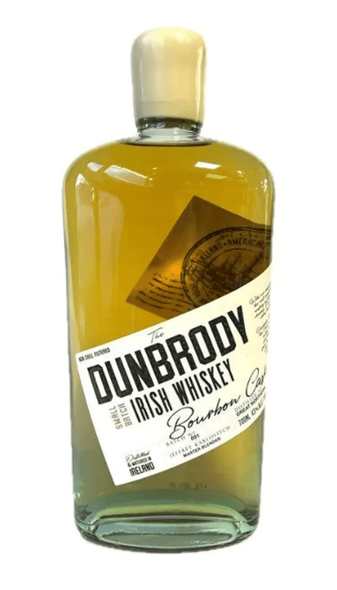 Bottle of The Dunbrody Bourbon Cask Irish Whiskey 700ml, Silver Medal 2024, high-rye mashbill, Great Northern Distillery County Louth Ireland