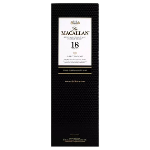 The Macallan 18 Year Sherry Oak Cask Scotch Whisky 2024 Release Box