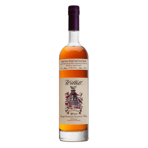 Bottle of Willett bourbon whiskey on a white background