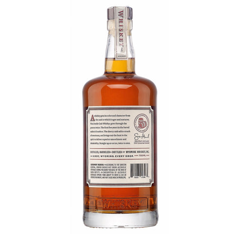 Wyoming Double Cask Bourbon Whiskey Back of Bottle