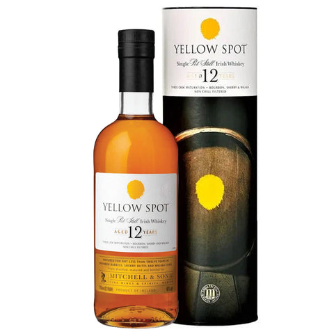 Yellow Spot 12 Year Old Single Pot Still Irish Whiskey bottle and box