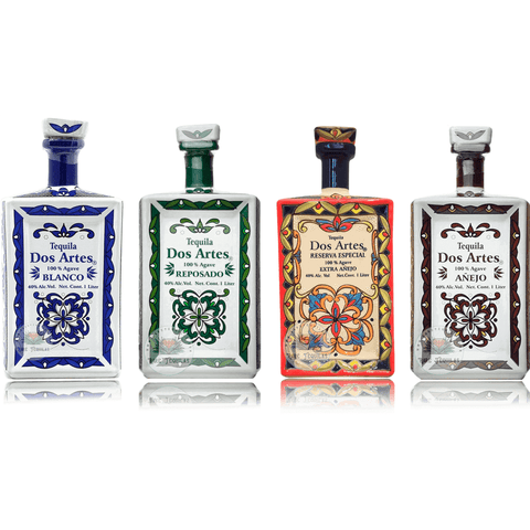 Tequila Dos Artes, Dos Artes Tequila Collection, Dos Artes Tequila All Bottles, Dos Artes Reserva Especial Extra Añejo, Dos Artes Blanco Tequila, Dos Artes Añejo Tequila, Dos Artes Reposado Tequila, Rare Tequilas, Rare Tequila Brands, Dos Artes 1 Liter.