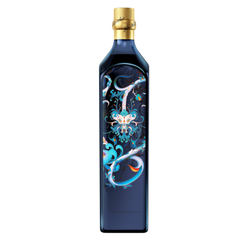 Johnnie Walker Blue Label Year of The Dragon by James Jean Back of Bottle