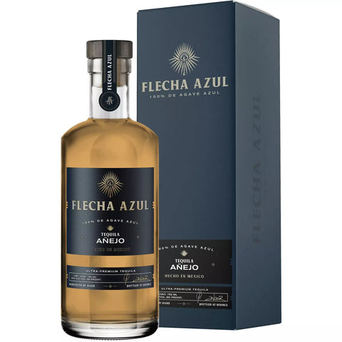 Flecha Azul Añejo Tequila Bottle and Box 750 ml.