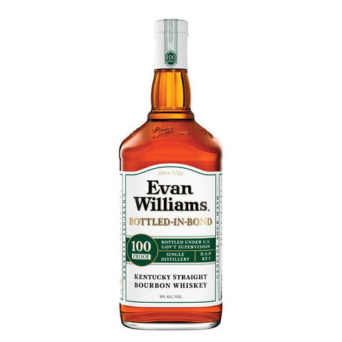 Evan Williams Bottled In Bond White Label Bourbon Whiskey 1.75 Liter